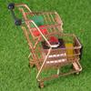 YARNOW Mini Two Tier Shopping Cart Rose Gold Trolley Playset for Enhance Imagination and Cognitive Skills with Realistic Design Storage Basket for Pretend Play view 2