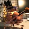 YARNOW Mini Two Tier Shopping Cart Rose Gold Trolley Playset for Enhance Imagination and Cognitive Skills with Realistic Design Storage Basket for Pretend Play view 4