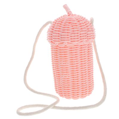 GALPADA Pine Shaped Rattan Crossbody Bag for Durable Straw Mini Pouch for Beach Whimsical Photography Prop Stylish Acorn Woven Satchel for Height