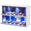 Tujoe 2 Pcs Display Case for Toy Car Garage with LED Light Stackable 1/64 Scale Diecast Toy Cars Garage for Maximum 58 Model Car Display and Storage(Depot) view 1