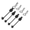 MECCANIXITY 4 Pcs RC Body Clip Retainers, 1.4mm Rod 45 Degree RC Clips Shell Fixed Buckle Lock Springy R Pins Shell Replacement Parts for All 1/8 1/10 Scale Model Car Crawler Truck(Black) view 1