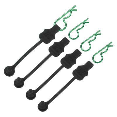 MECCANIXITY 4 Pcs RC Body Clip Retainers, 1.2mm Rod RC Clips Shell Fixed Buckle Lock Springy R Pins Shell Replacement Parts for All 1/8 1/10 Scale Model Car Crawler Truck(Green)
