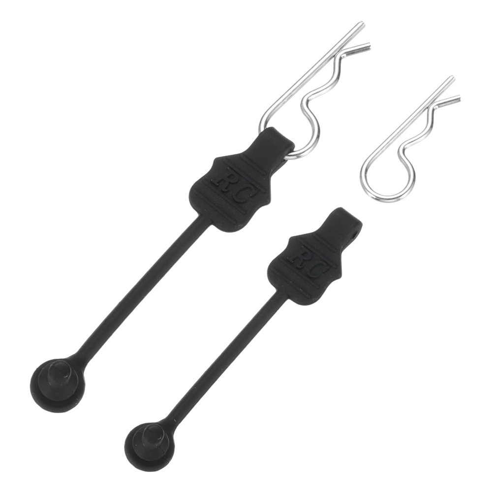MECCANIXITY 2 Pcs RC Body Clip Retainers, 1.2mm Rod RC Clips Shell Fixed Buckle Lock Springy R Pins Shell Replacement Parts for All 1/8 1/10 Scale Model Car Crawler Truck(Silver)