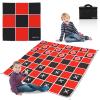 2 in 1 Giant Checkers & Large Tic Tac Toe Game Set (4.6ft x 4.6ft), Jumbo Checkers Outdoor Lawn Games with Chess Board Mat & 4 Ground Stakes, Giant Indoor Outdoor Games for Kids, Yard, Camping Party view 1