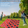 2 in 1 Giant Checkers & Large Tic Tac Toe Game Set (4.6ft x 4.6ft), Jumbo Checkers Outdoor Lawn Games with Chess Board Mat & 4 Ground Stakes, Giant Indoor Outdoor Games for Kids, Yard, Camping Party view 4