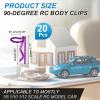 MECCANIXITY 20pcs 90-Degree Angle RC Body Clips Bent Springy R Pins 20x1.2x9mm for All 1/8 1/10 1/12 Scale Model RC Car Crawler Truck,Shell Replacement Parts(Purple) view 2