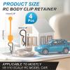 MECCANIXITY 4 Pcs RC Body Clip Retainers, 1.2mm Rod RC Clips Shell Fixed Buckle Lock Springy R Pins Shell Replacement Parts for All 1/8 1/10 Scale Model Car Crawler Truck(Orange/Black) view 2