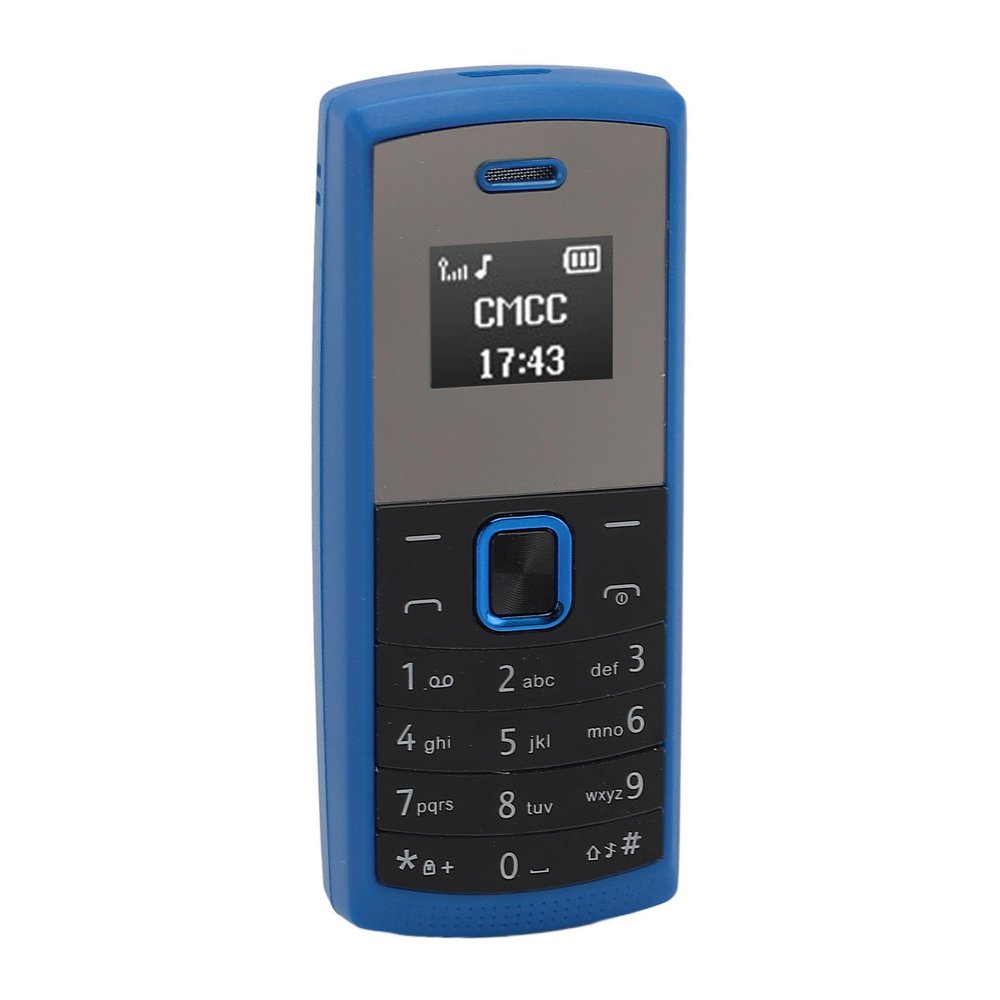 Bewinner Smallest Mobile Phone, GSM Tiny Miniature Phone BT for Home (Blue)