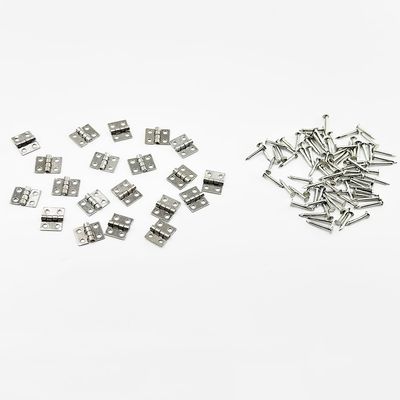 20PCS RC Car Mini Door Folding Hinge with Screws for RC Car Truck DIY Model Toy Hinge Parts (Silver)
