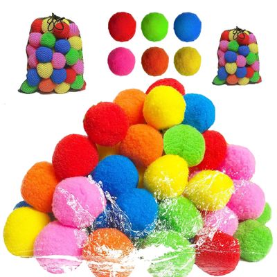 Reusable Water Sponge Balls,Beach Pool Toys Outdoor Yard Water Fight Games Instant Refill Water Balloons No Cleanup for Pool, Beach, Backyard. (42pcs)