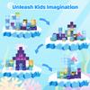 SSAWER Magnetic Blocks, 100PCS Magnetic Building Blocks, Stacking Magnets for Kids, Sensory Toy for STEM Constructions Magnet Blocks for Boys Girls Age 3+, Christmas Birthday Gifts (Ocean World) view 3
