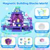 SSAWER Magnetic Blocks, 100PCS Magnetic Building Blocks, Stacking Magnets for Kids, Sensory Toy for STEM Constructions Magnet Blocks for Boys Girls Age 3+, Christmas Birthday Gifts (Ocean World) view 4