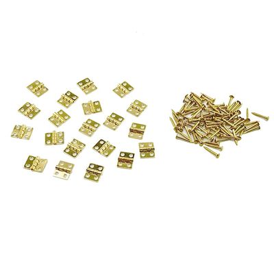 20PCS RC Car Mini Door Folding Hinge with Screws for RC Car Truck DIY Model Toy Hinge Parts (Gold)