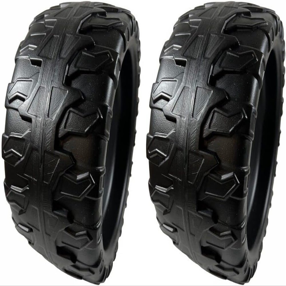 (2) Black Tires For Power Wheels For J eep W rangler, Model Number BCK85-2659, Replaces For CBG61 CBG65 CBF64 CHM44 CLD96 DNJ66
