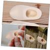 Ciieeo 4Pairs Miniature Wooden Clogs for Doll Houses Unpainted DIY Craft Supply of Decorative Unfinished Wood Shoes for Home Decor and Mini House Accessories view 3