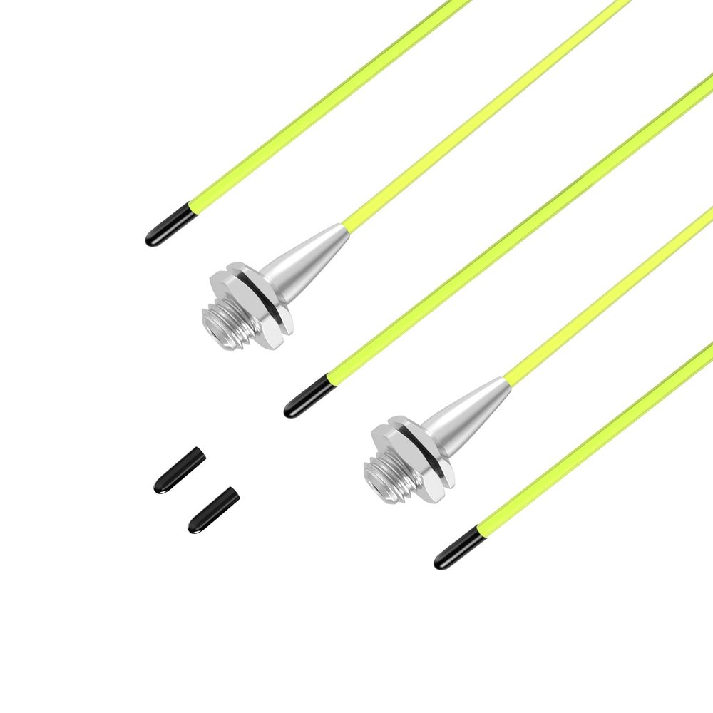 Akso Aoyupe Yellow 5pcs Universal Antenna Plastic Hose, with Protective Cap and Antenna Base, Suitable for Remote Control of Small Cars, FPVs, Drones, Aircraft, Remote Control of Ships, Models