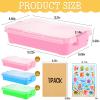 3 Pcs Plastic Sensory Bin Sand Tray with Lid 8 Stickers Portable Sandbox Container with Handle Clear Lid Stackable Play Tray for Home Office Storage Sand Arts Crafts Organizing view 2