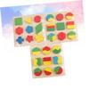 Abaodam 1Set Wooden Geometric Matching Educational for Enhances Creativity and Hand Eye Coordination view 2