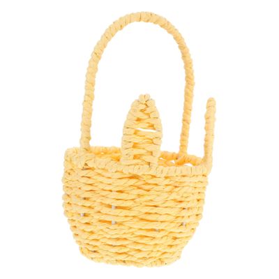 TOGEVAL Hand Woven Bunny Ear Basket Cute Rope Rabbit Ear Handled Storage Basket for Easter Versatile Use Home Decor Reliable Craftsmanship Charming Design