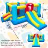 Big Inflatable Bounce House for Party,17.9ft x 16.25ft,Three Slide,Basketball Hoop,Double Fun Central Obstacle,Throw Ball Game,Reinforced PVC Bounce Floor,Jumping Bouncy Castle Holds 6 Kids view 2