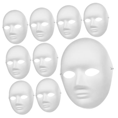 Abaodam 12Pcs DIY Blank Face Masks for Halloween Costumes Scary Ghost Design Hip Hop Dance Party Pulp Comfortable Fit for Masquerade and Costume Parties