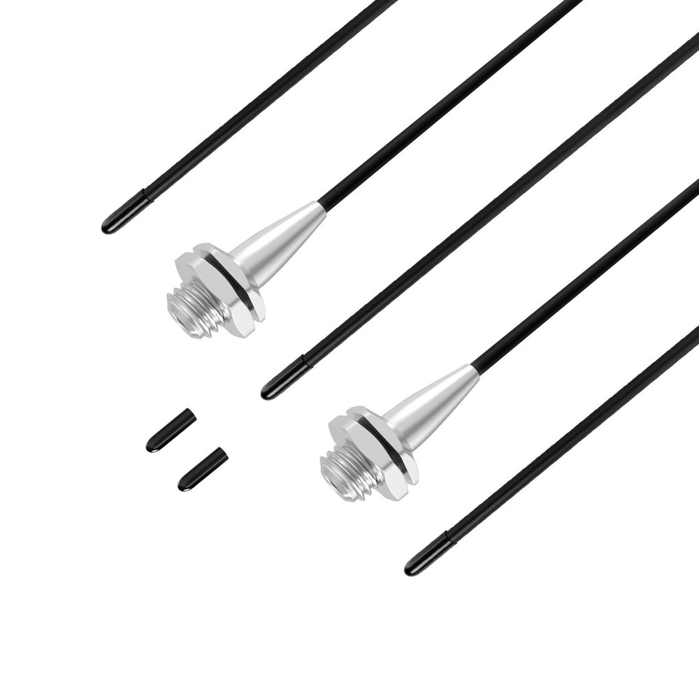 Akso Aoyupe Black 5pcs Universal Antenna Plastic Hose, with Protective Cap and Antenna Base, Suitable for Remote Control of Small Cars, FPVs, Drones, Aircraft, Remote Control of Ships, Models