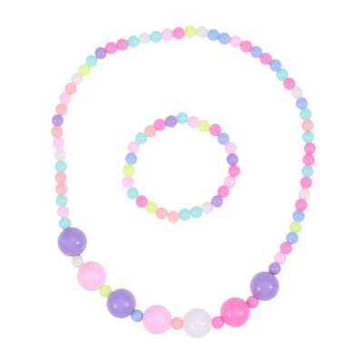 Beaupretty Candy Color Flower Necklace and Bracelet Jewelry Cute Design for Parties for Little Jewelry Set