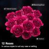 12 Everlasting Pink Roses Bouquet Building Set, Gothic Home Office Table Centerpiece Flowers Decor with Heart-Shaped Gift Box Base, Perfect Valentine's Day Gift for Her, Mom, Girlfriend, or Wife view 3