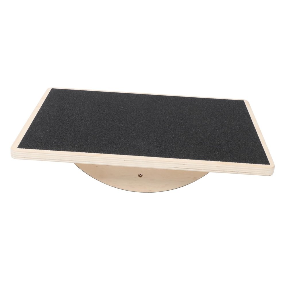 Outanaya Wooden Yoga Balance Board for Adults Skid Fitness Equipment for Stability Coordination Training Portable Rectangular Wobble Board for Home Gym Workouts