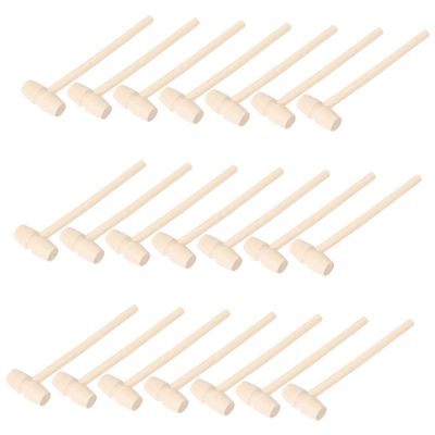CATIEBYE 50Pcs Wooden Hammer Mini Safe Crafting Mallet for Educational Pounding Tool for Creative Play and School