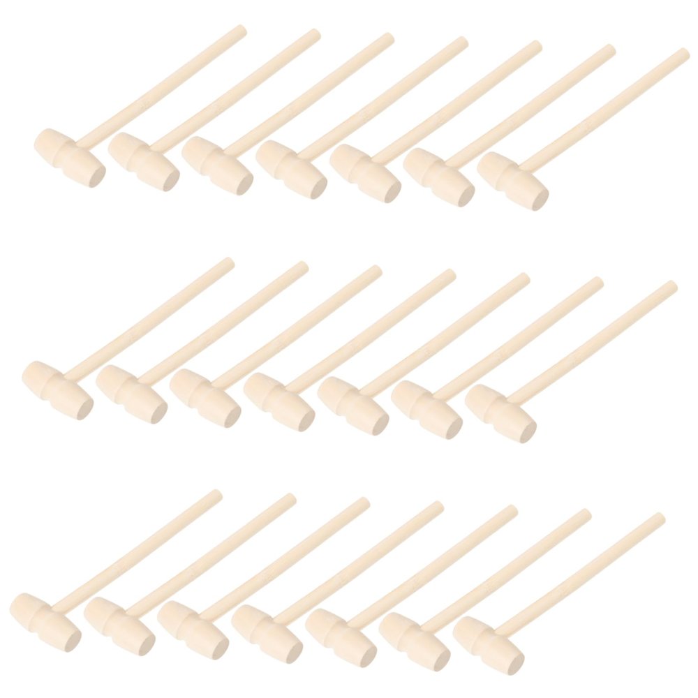 CATIEBYE 50Pcs Wooden Hammer Mini Safe Crafting Mallet for Educational Pounding Tool for Creative Play and School