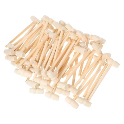 DECOMELODY 50Pcs Mini Wooden Hammers for Safe Role Play for Home School Educational Wooden Crafts Lightweight Mallets for Skill Development and Imagination
