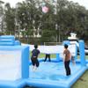 33 FT Inflatable Volleyball Pool 3 in 1 Volleyball Football Count Water Soccer Field for Adults (800w Air Pump)(100% PVC),Giant Outdoor Games for Family,Beach Backyard Summer Party 33x16.5x7ft view 1