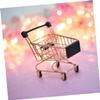 Hohopeti Mini Shopping Trolley for Lifelike Grocery Cart Accessory for Play House Decoration Photography Prop Miniature Design view 3