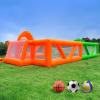 OZIS 40Ft Inflatable Sports Court with 680W Blower 3-in-1 Inflatable Soccer Field & Volleyball Field & Basketball Hoop Inflatable for Backyard, School Events, Team Training Multi-Game Arena view 1