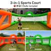 OZIS 40Ft Inflatable Sports Court with 680W Blower 3-in-1 Inflatable Soccer Field & Volleyball Field & Basketball Hoop Inflatable for Backyard, School Events, Team Training Multi-Game Arena view 3