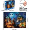 Rocorose Halloween Jigsaw Puzzle 1000 Pieces, Halloween Witches Puzzle for Adults Scary Jack - o - Lanterns Puzzles Haunted House Skeleton as Party Decor and Ideal Gift view 2