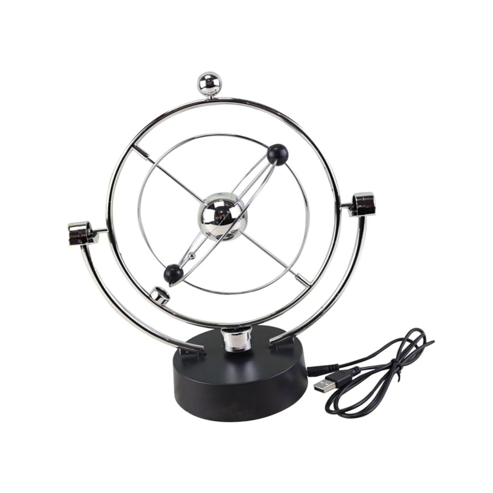 BESPORTBLE 1Pc USB Perpetual Motion Globe Pendulum Electronic Creative Home Office Decoration Physical Science Kinetic Enthusiasts