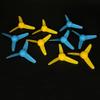10PCS RC Boat DC Motor 2mm Shaft Propeller Plastic Propeller with 3-Blades Fan Shape for Fan Leaves Ship RC Boat Airplane DIY Model Toy Building Part (Yellow,Blue) view 4