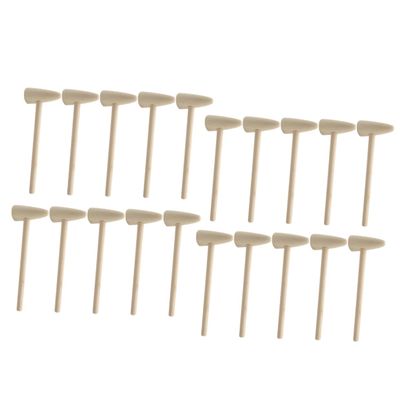 JOINPAYA 20Pcs Mini Wooden Hammers for Creative Mallets with Smooth Surface Safe for Play for Boys and Construction