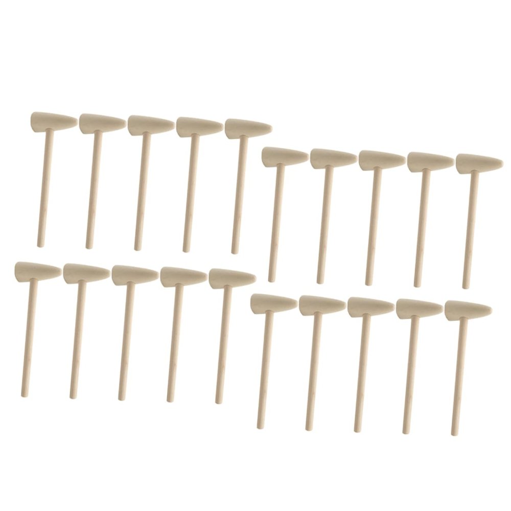 JOINPAYA 20Pcs Mini Wooden Hammers for Creative Mallets with Smooth Surface Safe for Play for Boys and Construction