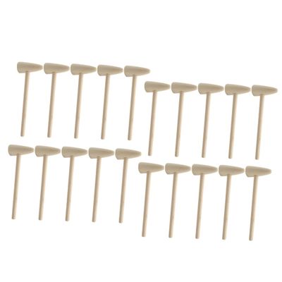 LIOOBO 20Pcs Mini Wooden Hammer for Mallets with Smooth Surface for for Educational Fun and Cake Pounding Activities