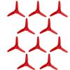 10PCS RC Boat DC Motor 2mm Shaft Propeller Plastic Propeller with 3-Blades Fan Shape for Fan Leaves Ship RC Boat Airplane DIY Model Toy Building Part (Red) view 1
