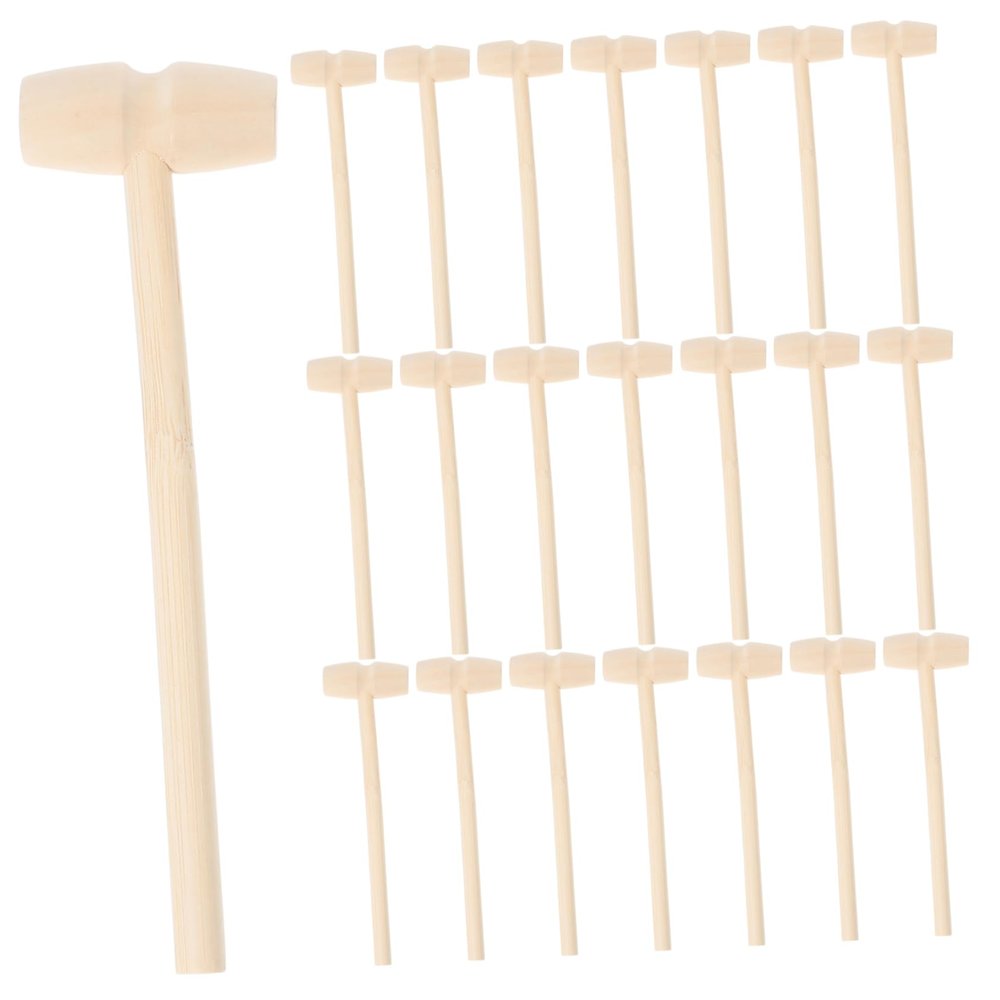 HOMOBABE 50Pcs Mini Wooden Hammers for Safe Pounding for Crafts Small Hand for and Educational Use Creative Hammering Tool for Boys