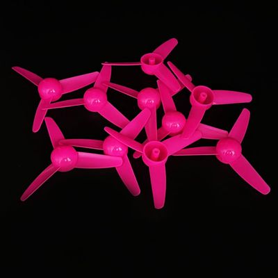 10PCS RC Boat DC Motor 2mm Shaft Propeller Plastic Propeller with 3-Blades Fan Shape for Fan Leaves Ship RC Boat Airplane DIY Model Toy Building Part (Pink)