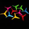10PCS RC Boat DC Motor 2mm Shaft Propeller Plastic Propeller with 3-Blades Fan Shape for Fan Leaves Ship RC Boat Airplane DIY Model Toy Building Part (Mix Color 1) view 1