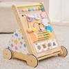 Wooden Baby Walker, Montessori Push WalkerBusy Board for Fine Motor Skill DevelopmentUpgraded 2.0 Brake System Speed Control & Full StopBaby Walker with Wheels for Boys and Girls 1+yr view 1