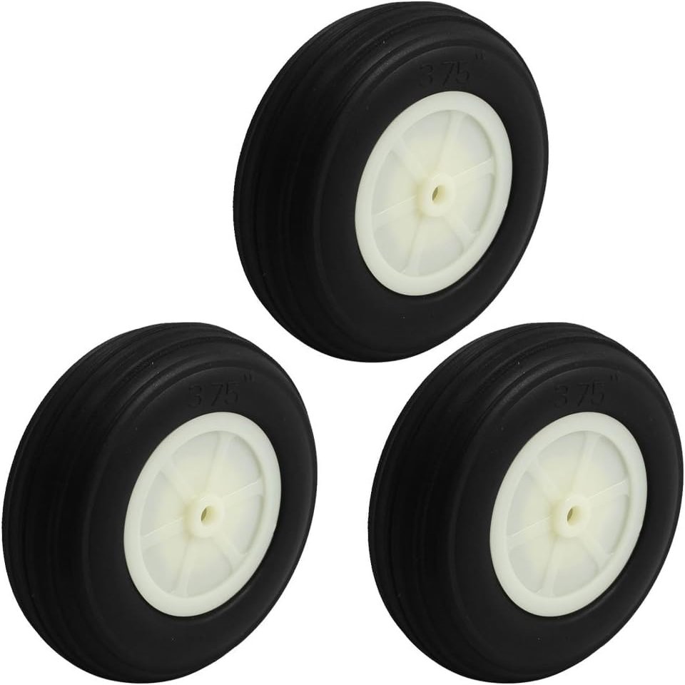 3pcs P U Tire Wheel D3.75inch H1.0 D0.2inch for RC Aircraft, Replaces For Standard RC Plane Landing Wheels