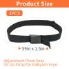 2 Pack Stroller Seat Adjustment Strap Universal Upright Stroller Seat Adjustment Strap 59 x 1.5 Stroller Back Support Tension Adjustment Strap for Babyzen Yoyo Pushchairs view 2