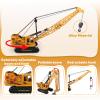 victob Metal ABS Crane Toy, Diecast Construction Vehicles Crane Model Car with Manual Lifting Button, Truck Building Toys for Kids Boys Ages 3-7, 8-12 Christmas and Birthday Gifts view 3